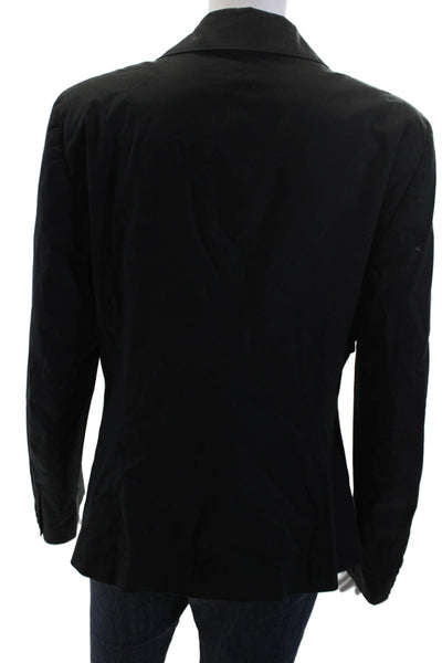 DKNY Women Black Collared Button Front Long Sleeve Blazer Size 12