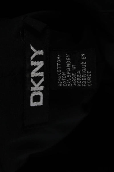 DKNY Women Black Collared Button Front Long Sleeve Blazer Size 12