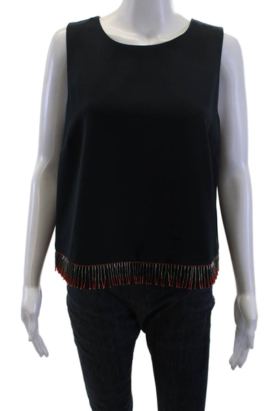 Emporio Armani Womens Black Basic Sleeveless Tank Round Neck Polyester Size S
