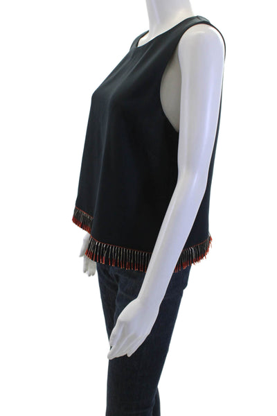 Emporio Armani Womens Black Basic Sleeveless Tank Round Neck Polyester Size S