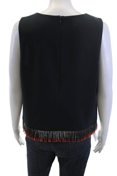 Emporio Armani Womens Black Basic Sleeveless Tank Round Neck Polyester Size S