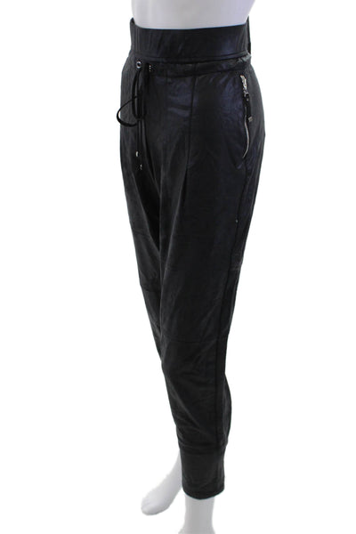 Raffaello Rossi Women Jogger Harem Pants Black Drawstring Biker Size S