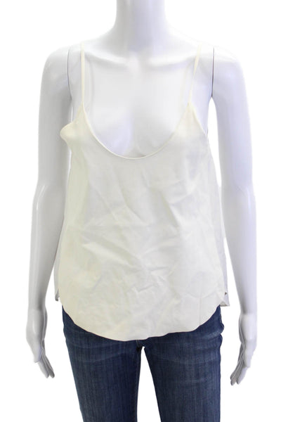 Mason Women Designer Lambskin White Camisole Sleeveless Drawstring Size 4