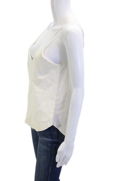 Mason Women Designer Lambskin White Camisole Sleeveless Drawstring Size 4