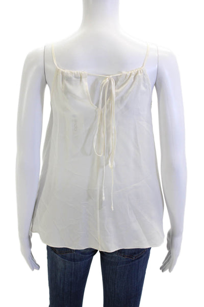 Mason Women Designer Lambskin White Camisole Sleeveless Drawstring Size 4