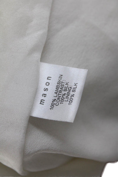 Mason Women Designer Lambskin White Camisole Sleeveless Drawstring Size 4
