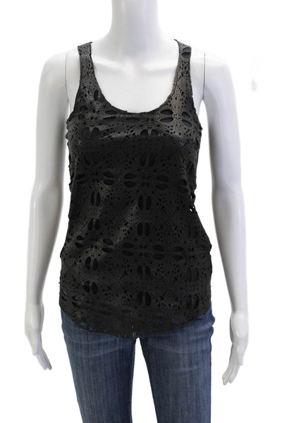 Beryll Women Gothic Black Cotton Round Neck Sleeveless Tank Size S