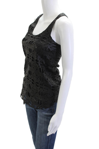 Beryll Women Gothic Black Cotton Round Neck Sleeveless Tank Size S