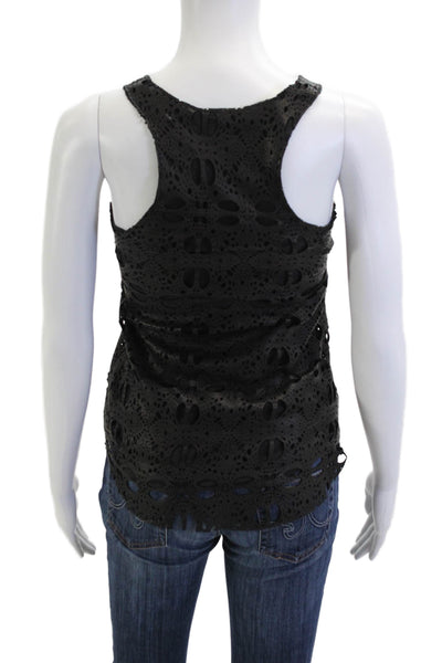 Beryll Women Gothic Black Cotton Round Neck Sleeveless Tank Size S