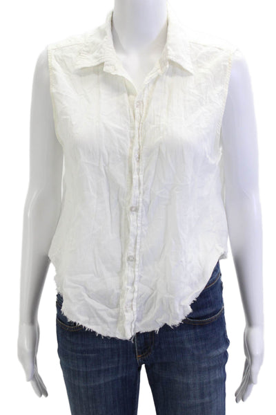 Current/Elliott Women White Cotton Sleeveless Button-Up Blouse Size 1