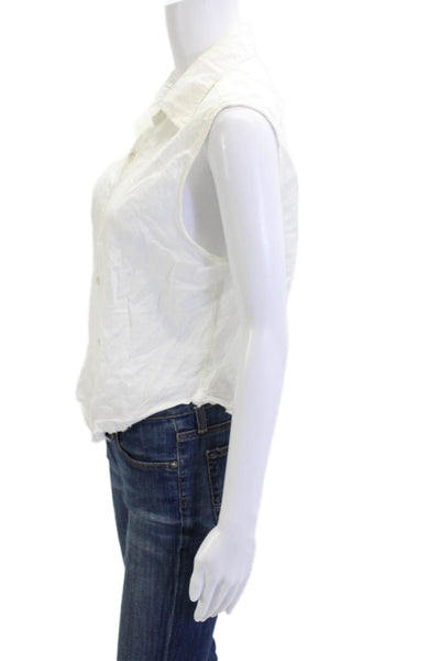 Current/Elliott Women White Cotton Sleeveless Button-Up Blouse Size 1