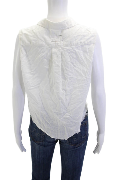 Current/Elliott Women White Cotton Sleeveless Button-Up Blouse Size 1