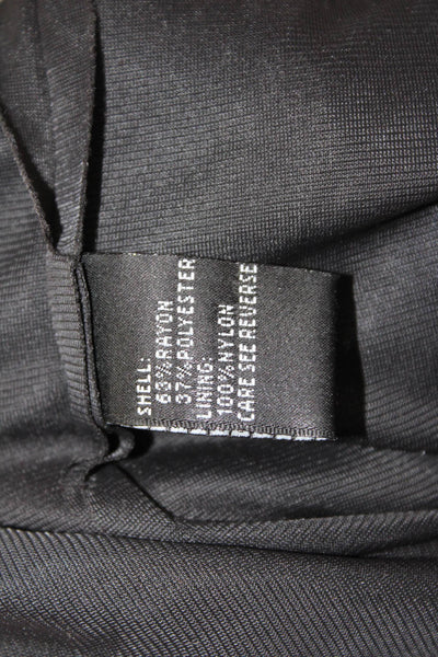 Carmen Marc Valvo Women Black Sleeveless Tank Zip Round Neck Size S