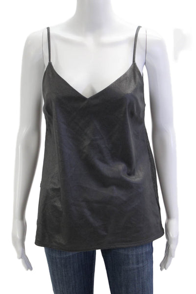 Malibu Road Women V-Neck Basic Camisole Dark Gray Modal Spandex Size 1