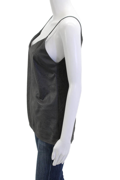 Malibu Road Women V-Neck Basic Camisole Dark Gray Modal Spandex Size 1