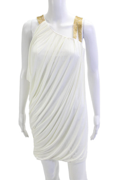 Forever Unique Womens Mini Dress White Sleeveless Polyester Size 8