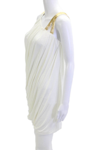 Forever Unique Womens Mini Dress White Sleeveless Polyester Size 8