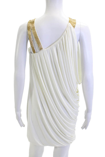 Forever Unique Womens Mini Dress White Sleeveless Polyester Size 8