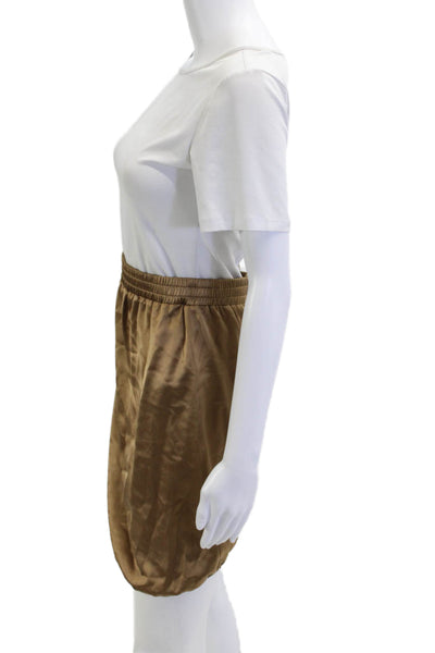 Ramy Brook Women Mini Tulip Skirt Brown 100% Silk Knee Length Size S