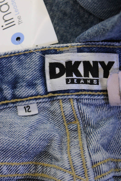 DKNY Jeans Unisex Straight Blue High Rise Jeans Size 12
