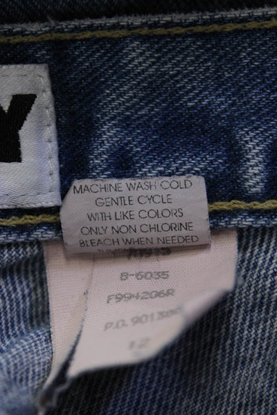DKNY Jeans Unisex Straight Blue High Rise Jeans Size 12