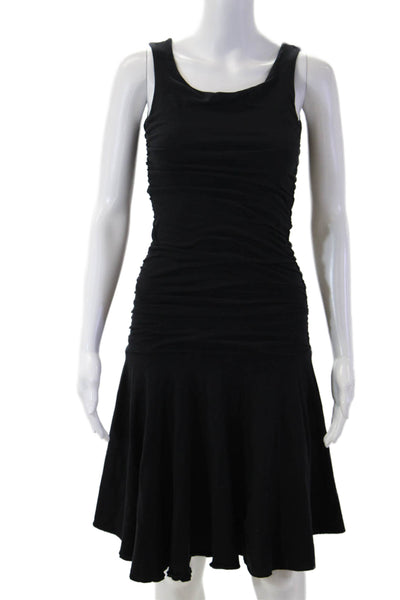 Velvet Women Fit & Flare Tank Dress Black Sleeveless Round Neck Cotton Size M