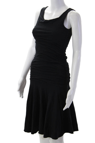 Velvet Women Fit & Flare Tank Dress Black Sleeveless Round Neck Cotton Size M