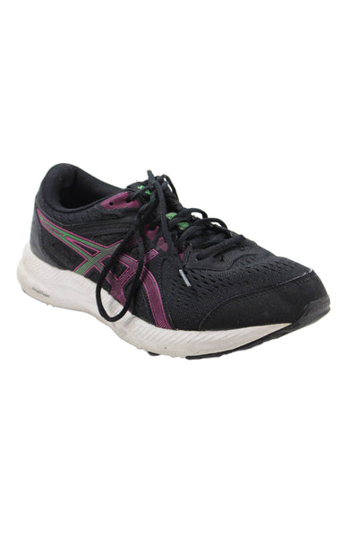Asics Womens Color Block Lace Up Athletic Sneakers Black Size 11