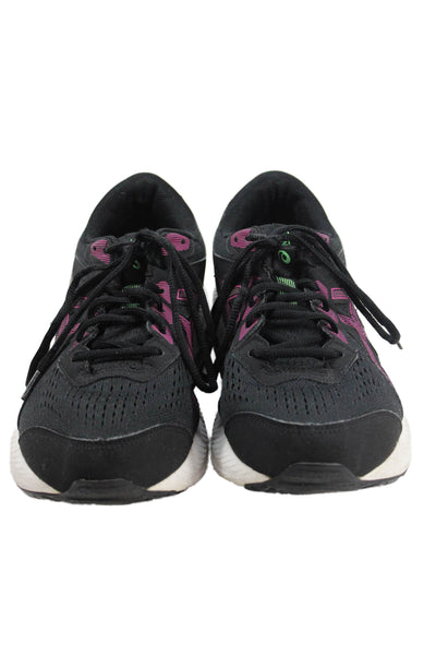 Asics Womens Color Block Lace Up Athletic Sneakers Black Size 11