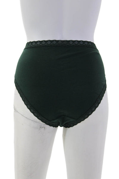 Natori Womens Lace Trim Bliss Panties Dark Forest Green Size Extra Extra Large