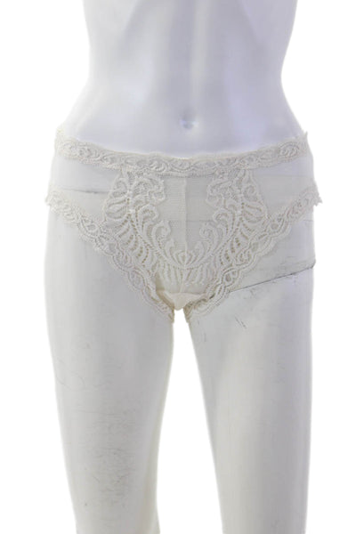 Natori Womens Lace Trim Pull On Panties White Size Large