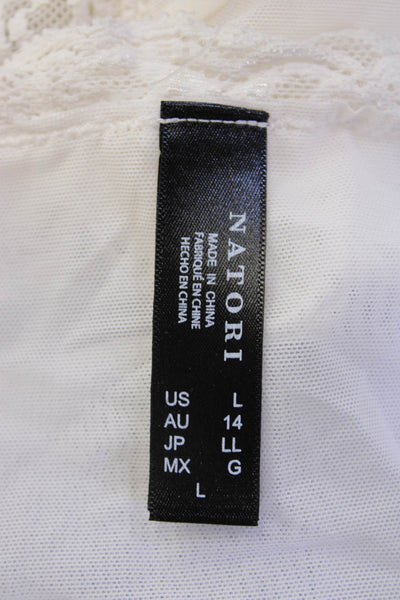 Natori Womens Lace Trim Pull On Panties White Size Large
