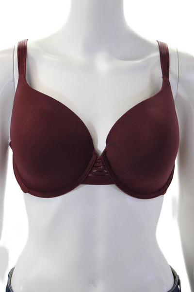 Le Mystère Womens Under Wire Full Coverage Bra Red Size 36 DD