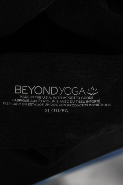 Beyond Yoga Womens V Neck Sports Bra Grey Size Extra Large