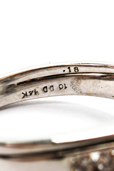 Designer Womens 14K White Gold Diamond Bypass Bridal Ring Set Sz 8.5 6.8g