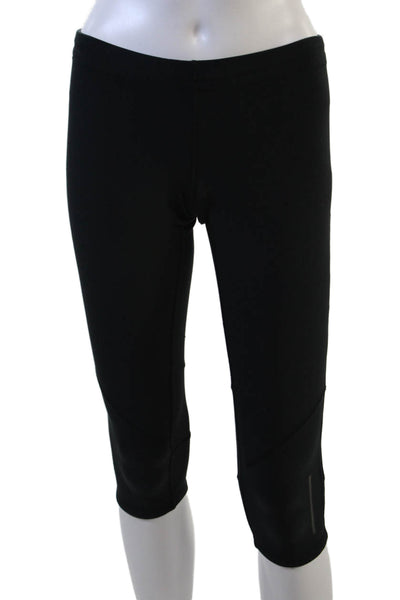 Nike Women Black Capri Leggings Sports Zip Size S