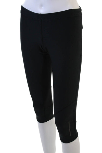 Nike Women Black Capri Leggings Sports Zip Size S