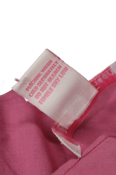 Charlotte Ronson Womens Pink Cotton Slip Dress V Neck Sleeveless Short Size S