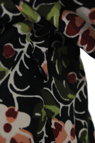 Zara Womens Fit & Flare Mini Black Floral High Neck Long Sleeve Dress Size XS