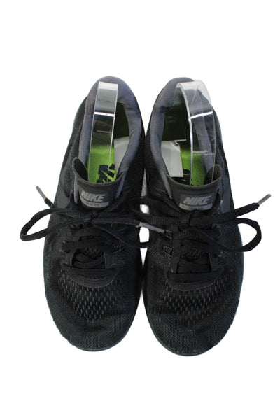 Nike Womens Lace Up Knit Low Top Running Sneakers Black Gray Size 6.5