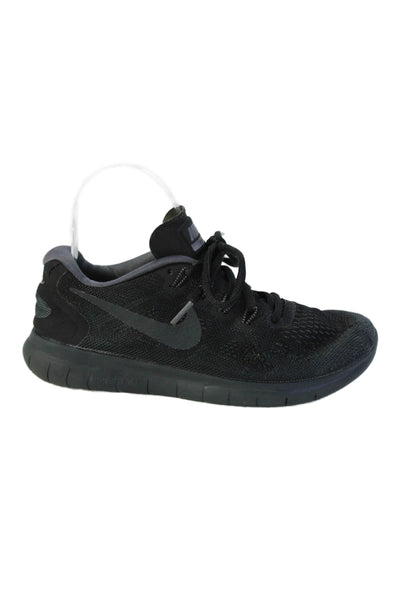Nike Womens Lace Up Knit Low Top Running Sneakers Black Gray Size 6.5