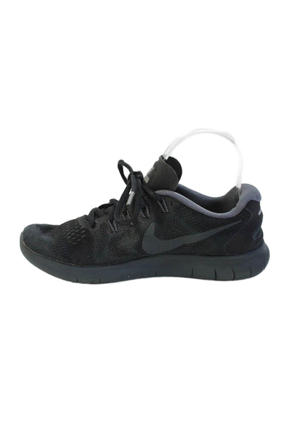 Nike Womens Lace Up Knit Low Top Running Sneakers Black Gray Size 6.5