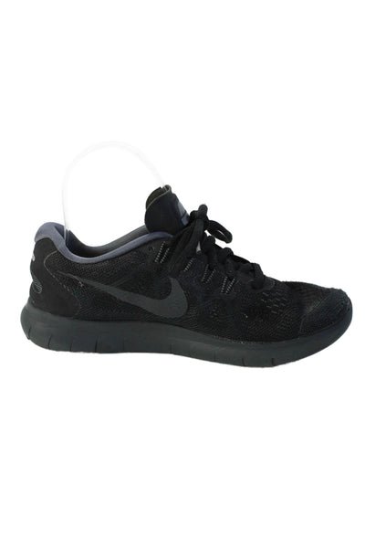 Nike Womens Lace Up Knit Low Top Running Sneakers Black Gray Size 6.5