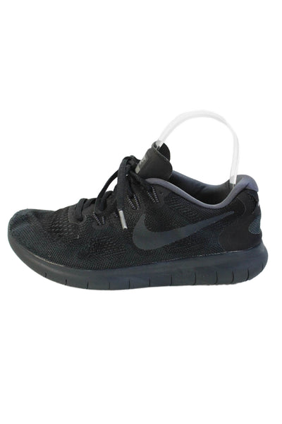 Nike Womens Lace Up Knit Low Top Running Sneakers Black Gray Size 6.5
