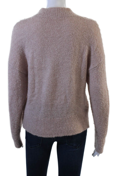 Rebecca Taylor Womens Pullover Sweater Beige Crew Neck Long Sleeve Size L