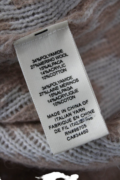 Rebecca Taylor Women Pullover Beige Animal Print Sweater Size L