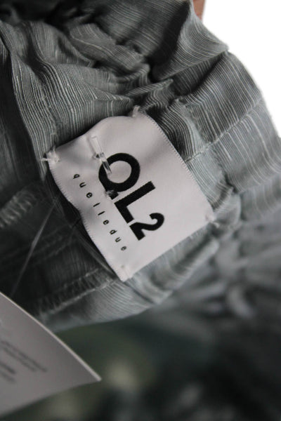 QL2 Unisex Cropped Gray Hemp Silk Drawstring Bohemian Pants Size 42