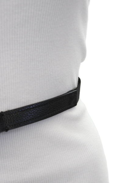 Gavazzeni Italy Womens Embellished Strap On Skinny Alyssa Belt Black Brown Sz 80