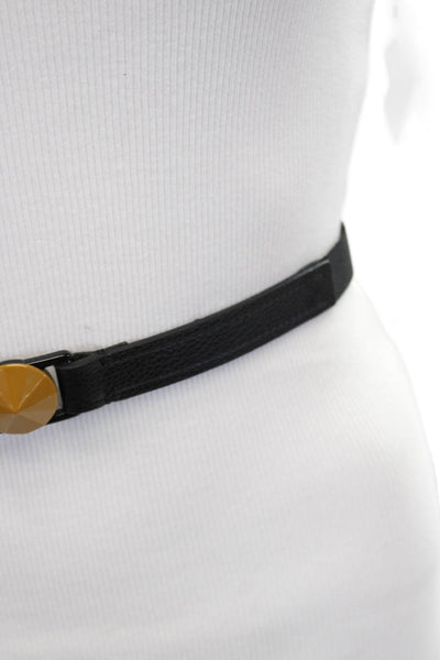 Gavazzeni Italy Womens Embellished Strap On Skinny Alyssa Belt Black Brown Sz 80