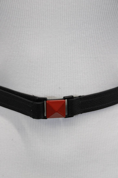 Gavazzeni Italy Womens Embellished Elastic Strap On Eva Belt Red Black Sz 80